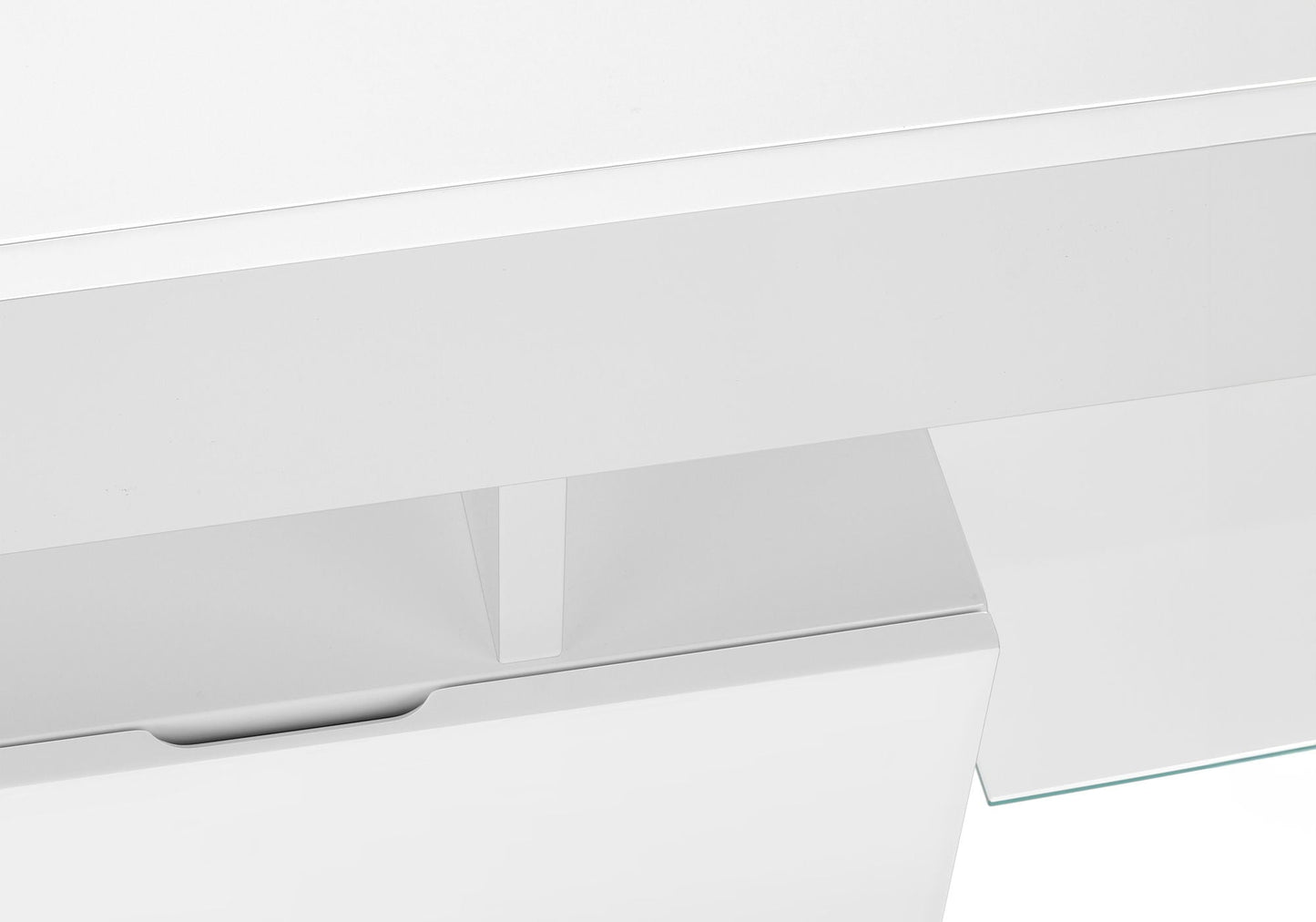 TV Stand, Console, Media Entertainment Center - Glossy White