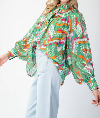 Ee:Some - Printed Long Sleeve Blouse