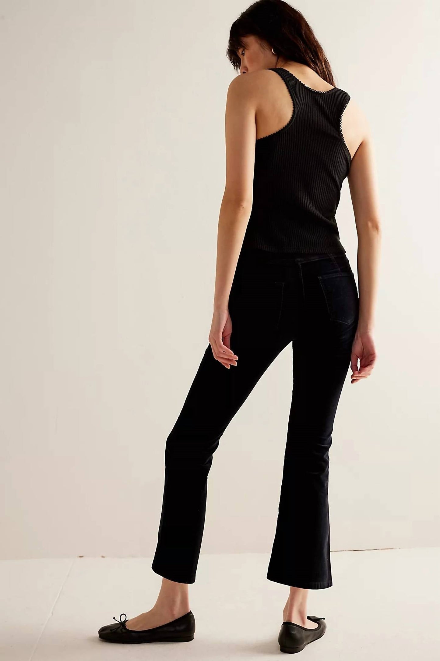 Free People - In My Feelings Velvet Crop Slim Flare Pants