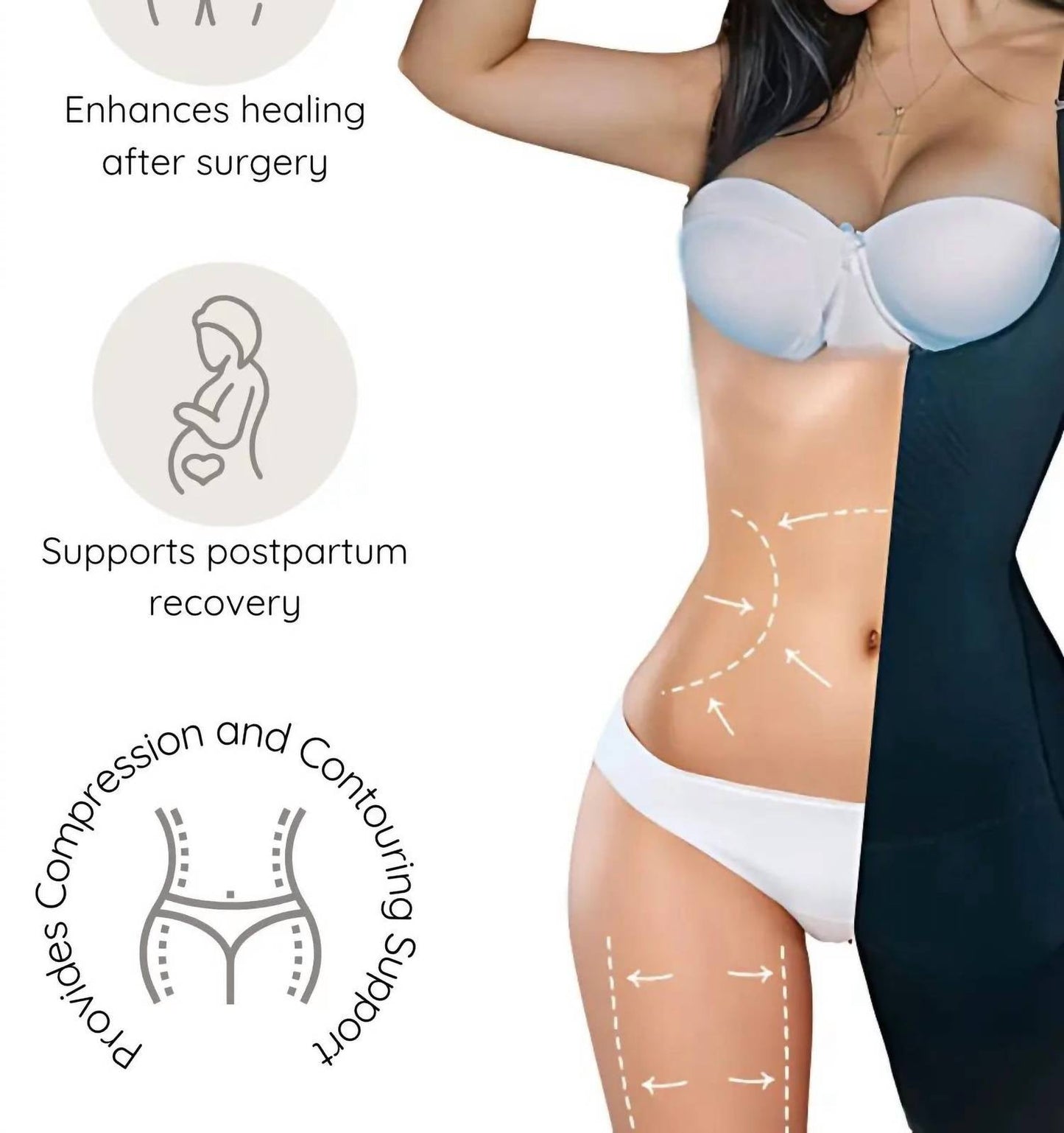 Siluets - Braless Mid-thigh Minimizer Bodysuit – Full Body Shaping & Everyday Comfort