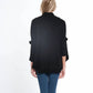 Multiples - 3/4 Sleeve Ruffle Hem Shawl Collar Sweater Cardigan