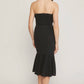 Entro - Pleated Strapless Midi Dress