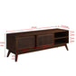 59 Inch Mid Century Modern Rattan TV Stand for 65 Inch TV