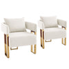 Modern Classic Design Decorative Chair Teddy Fleece Upholstered And Metal Foot