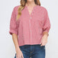 Allie Rose - Seersucker Dolman Top