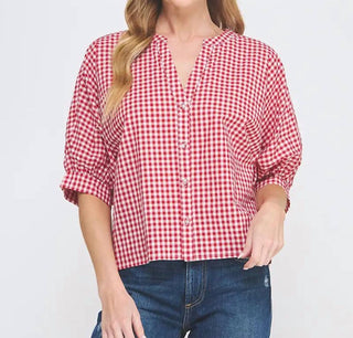 Allie Rose - Seersucker Dolman Top