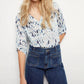 Charlie B - Printed Cotton Gauze Half-button Blouse