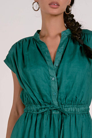 Elan - Short Sleeve Solid Midi Dress