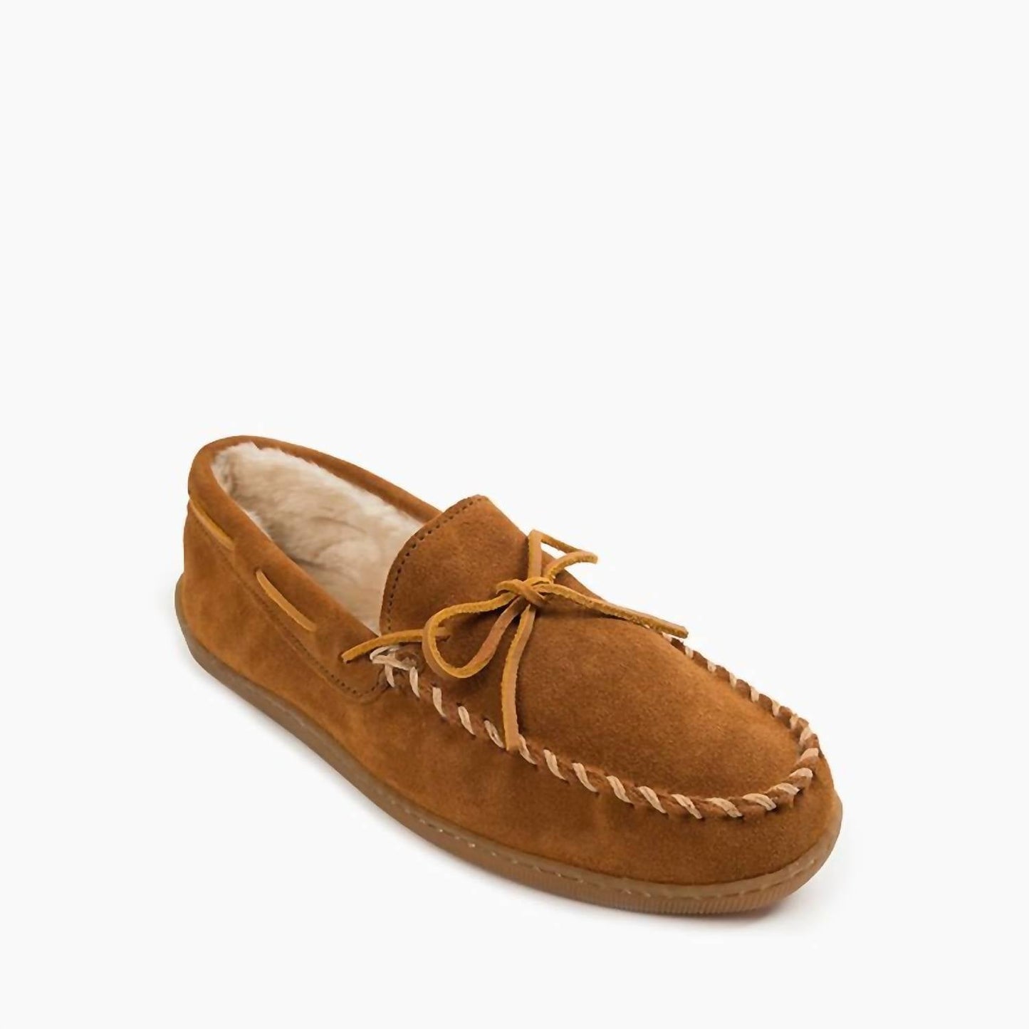Minnetonka - Men's Pile Lined Hardsole Moccasin Shoes - Wide