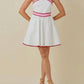 Baby Pink - Colorblock Strap Design Halter Neck Mini Dress