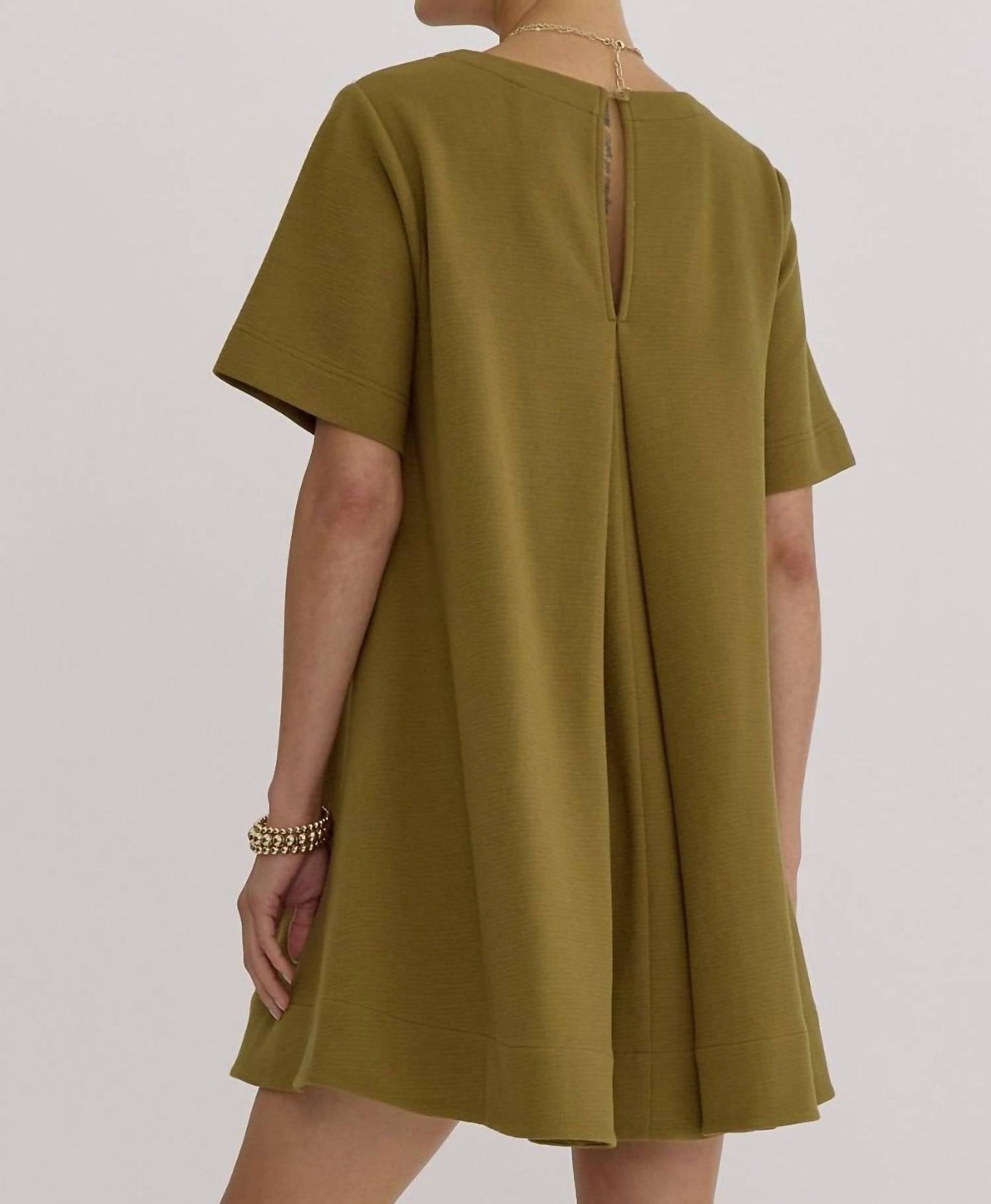 Entro - Solid Ribbed Mini Dress