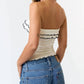 Blue Blush - Ribbed Tube Top with Bow Detail