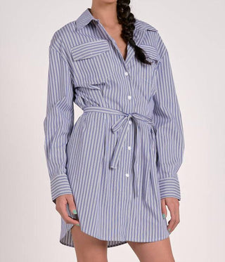 Elan - Striped Shirt Dress