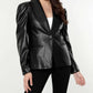 Dolce Cabo - Puff Shoulder Vegan Leather Blazer