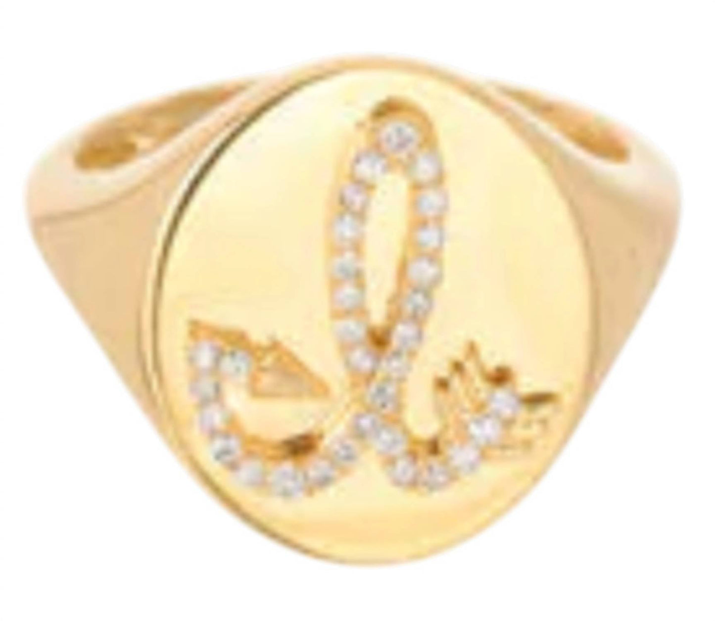Adina Reyter - Women's Diamond Arrow Initial Signet Ring - I