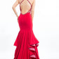 Rachel Allan - Beaded Halter Neck Jersey Prom Gown