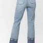 Judy Blue - Vintage Plaid Cuff Straight Leg Jean