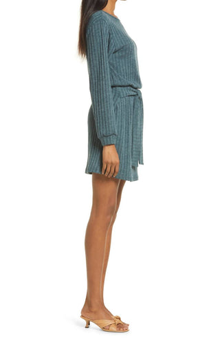 Fraiche By J - Tie Front Long Sleeve Dress