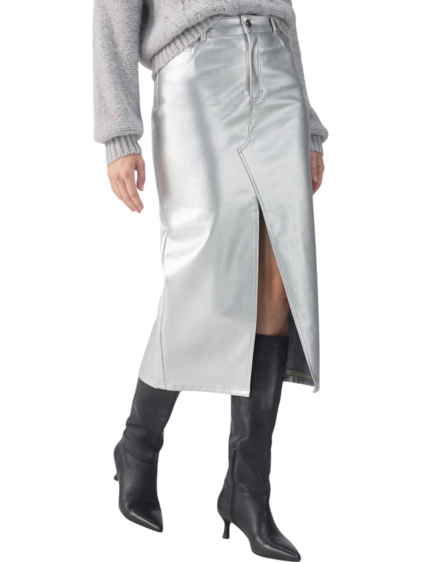 Sanctuary - Leather Like Midi Skirt
