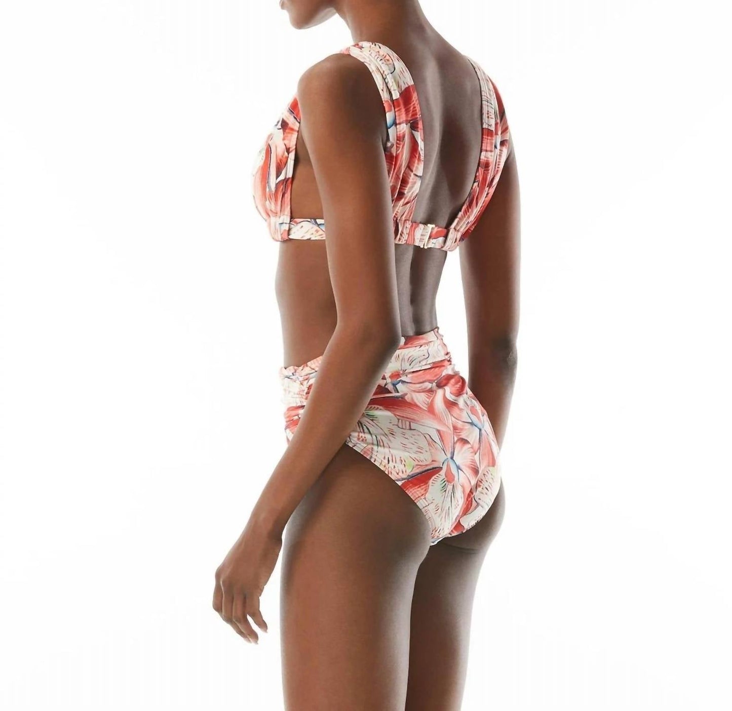 Carmen Marc Valvo - Ruched Swim Floral Bikini Top