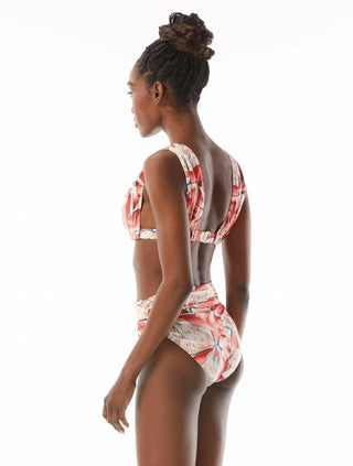 Carmen Marc Valvo - Ruched Swim Floral Bikini Top