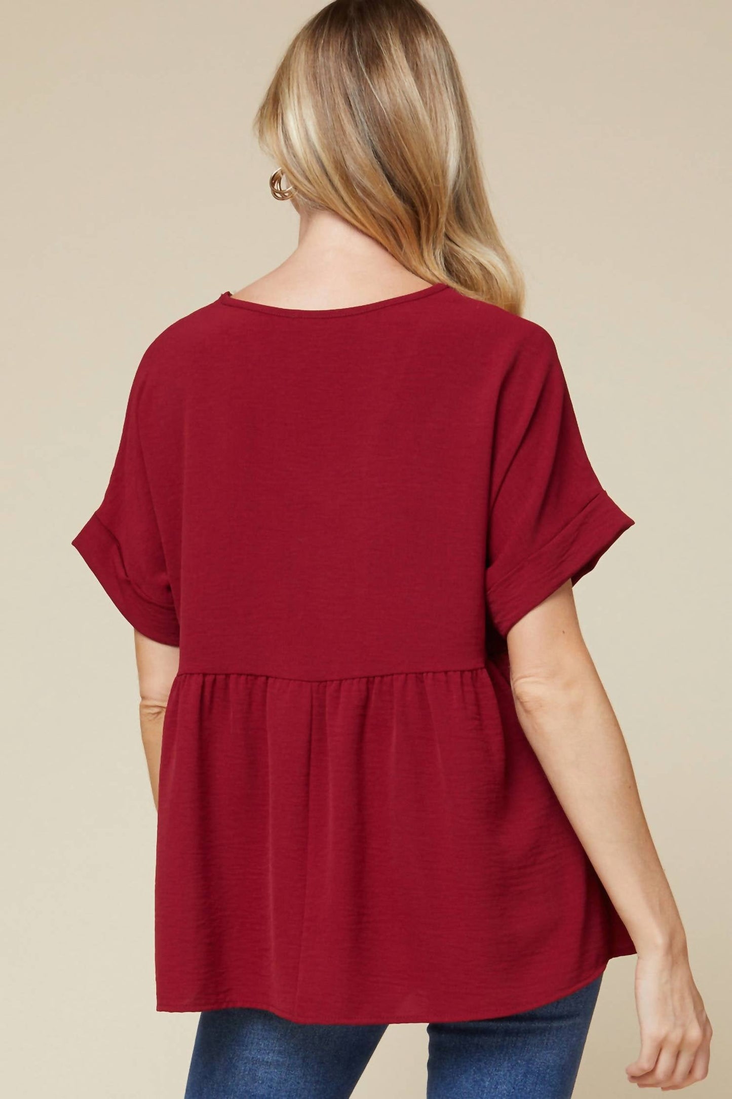 Entro - Textured Babydoll Top