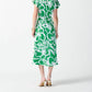 Joseph Ribkoff - Satin Floral Wrap Front Midi Fit & Flare Dress