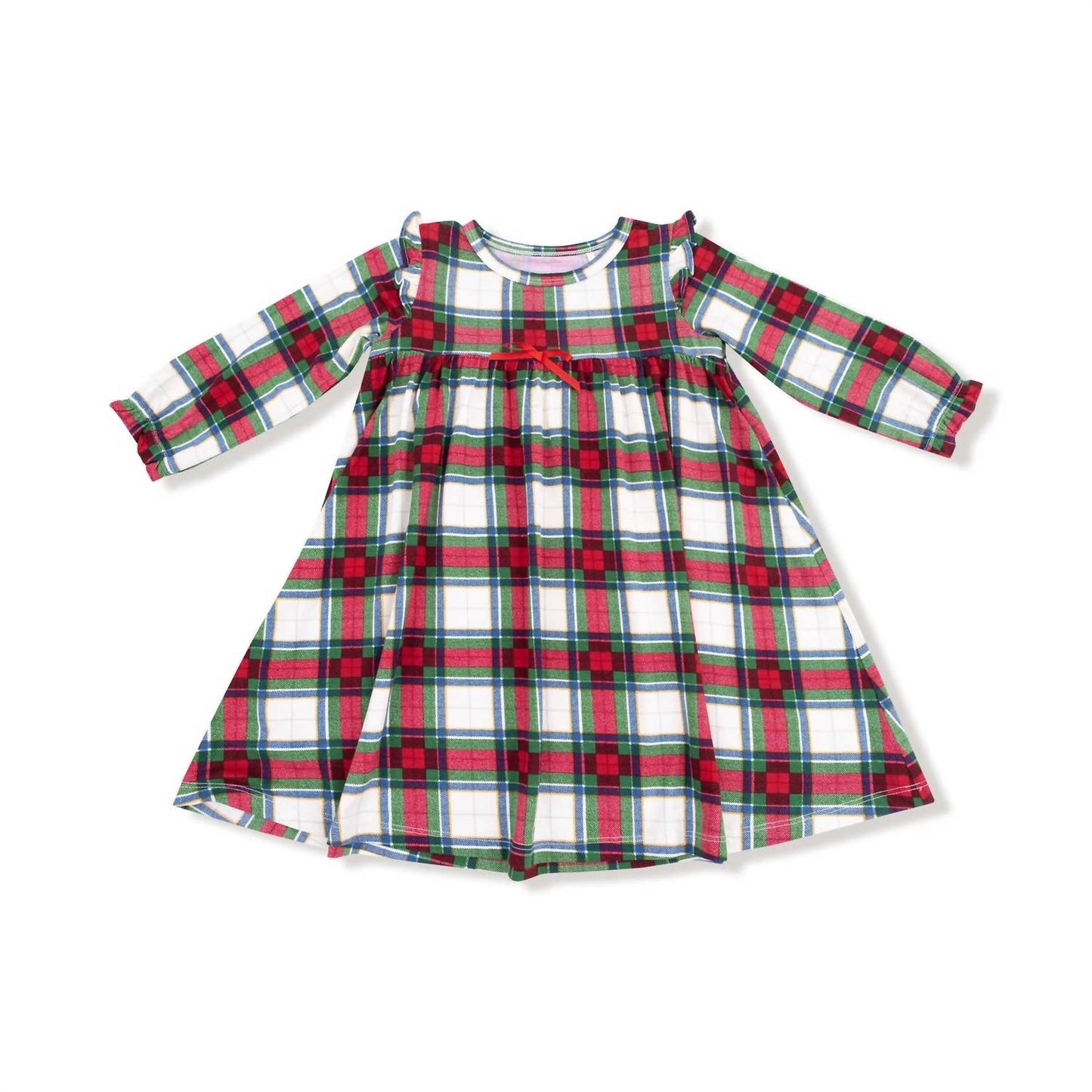 Angel Dear - Girls' Holiday Plaid Loungewear Gown