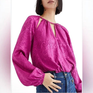 Veronica Beard - Sionne Paisley Puff Sleeve Silk Blend Top