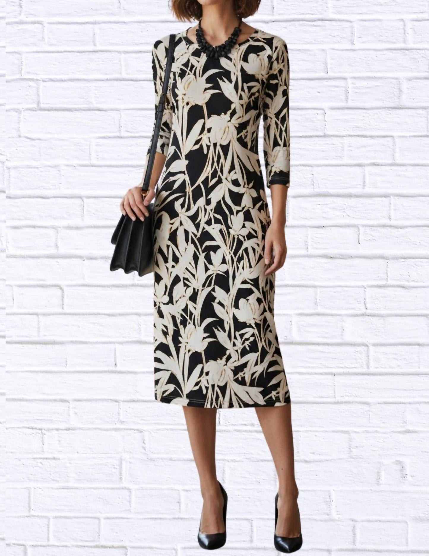 Diva Usa - Floral Knit Midi Dress