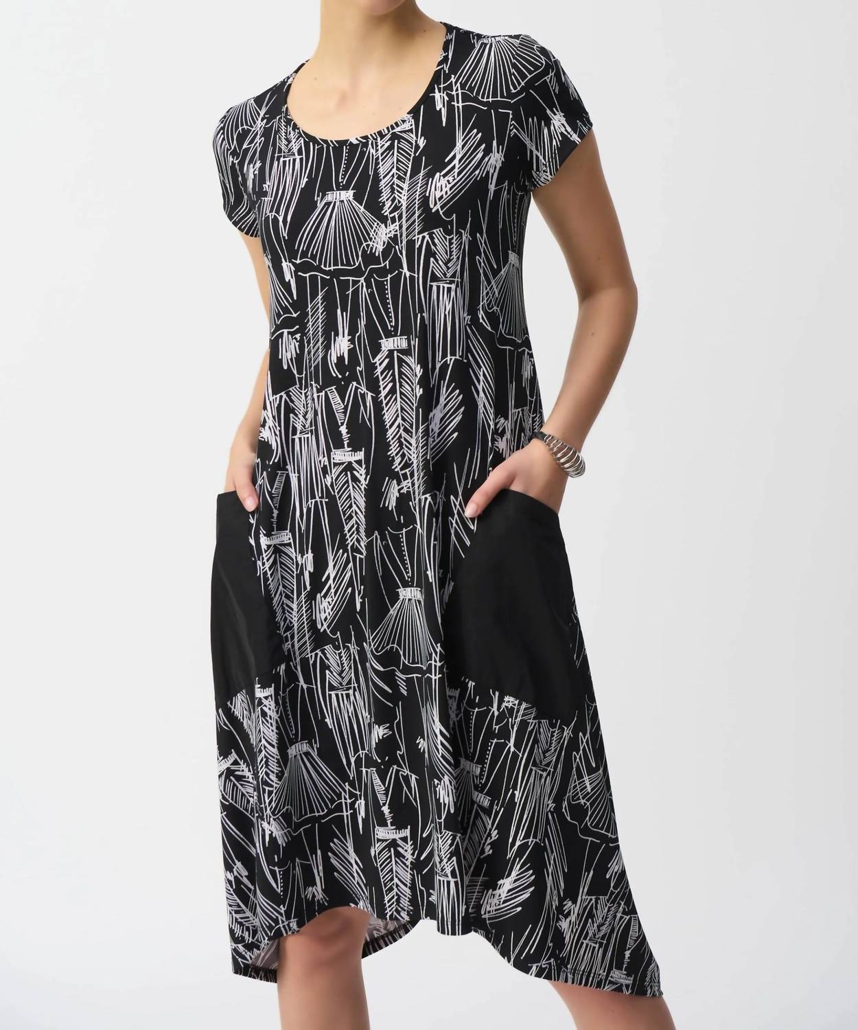 Joseph Ribkoff - Sketch Print Short Sleeve Dress