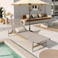 Hargrove Outdoor Aluminum Chaise Lounge with Mesh Seat
