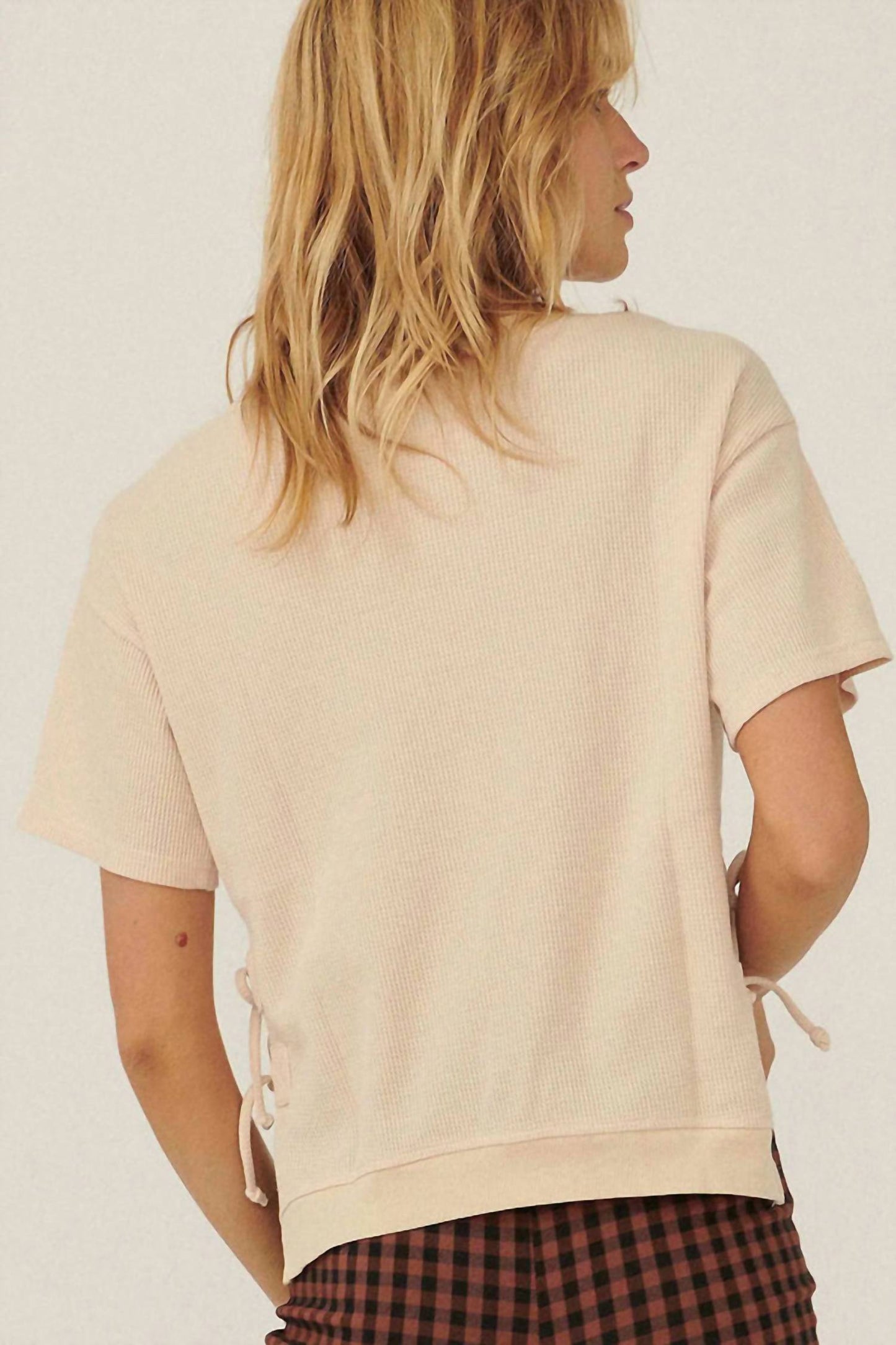 Promesa - Ties That Bind Side-tie Thermal Waffle Tee