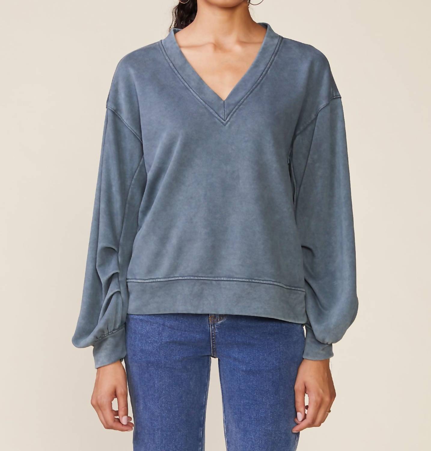 Anthem The Label - Washed Knit V-neck Pullover