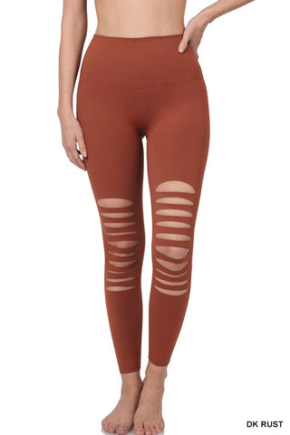 Zenana - Gypsy Cut Out Biker Leggings