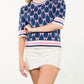 Thml - Bow Print Short Sleeve Sweater