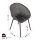 2 Piece Durable Single Chair With Hollow Out Design