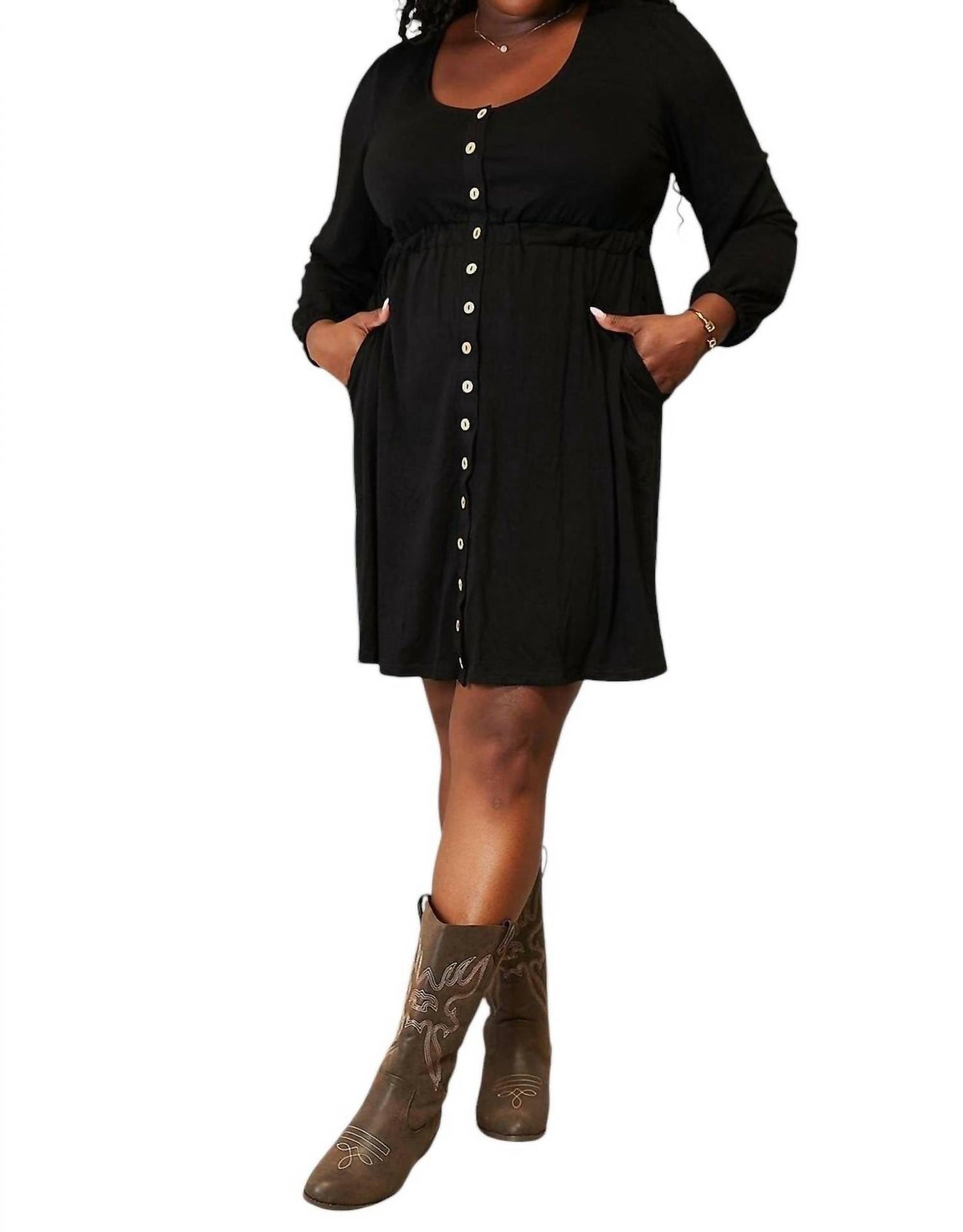 Double Take - Enchanting Elegance Long Sleeve Dress