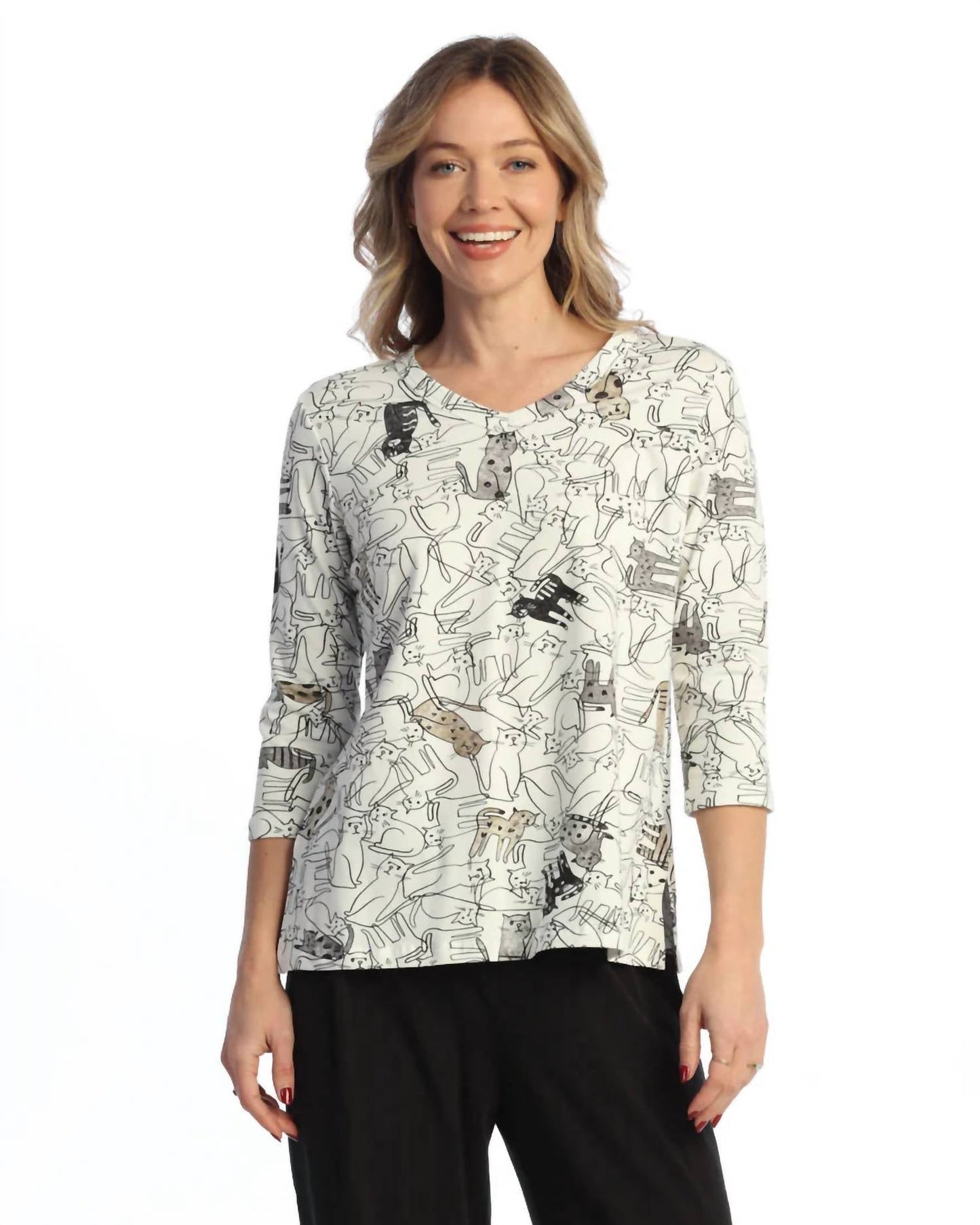Jess & Jane - Purrfect V-neck Top