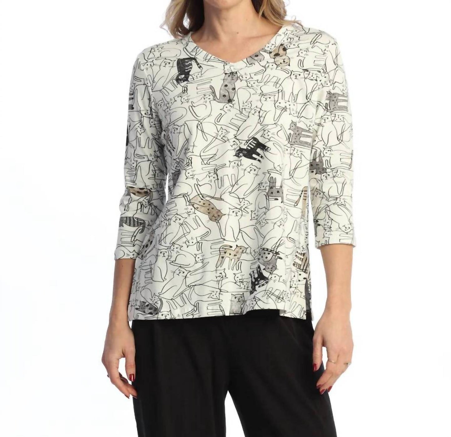 Jess & Jane - Purrfect V-neck Top