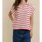 Cloud Ten - Striped Collared V Neck Top