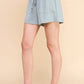 Allie Rose - Soft & Airy Rolled Cuff Short Sleeve Top And Adjustable Short