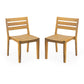 Outdoor Dining Side Chair Set of 2 - Teak Finish