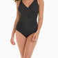 Miraclesuit - Pin Point Oceanus Surplice One Piece Swimsuit
