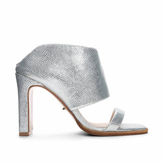 42 Gold - Women's Scaly Metallic Slide With Ankle Cuff