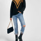 Elan - Chevron Quarter Zip Sweater