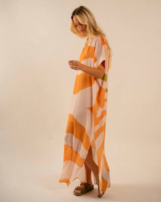 Care Tucker - Beatrice Sunset Swirling Wind Kaftan Dress