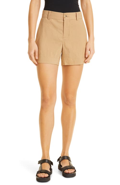 Vince Casual Linen Blend Shorts in Almond, Size 6
