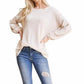 Wholesale Fashion Square - Plus Size Waffle Knit Puff Sleeve Sweater