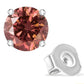 10K White Gold 1.0 Cttw Lab Created Round Brilliant Cut Pink Diamond Classic 4-Prong Solitaire Stud Earrings (Fancy Pink Color, VVS2-VS1 Clarity)